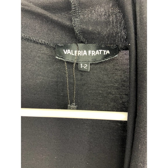 Valeria Fratta Long Sheer Duster Cardigan Black Open Front Long Sleeve Size 1-2 - Picture 7 of 8